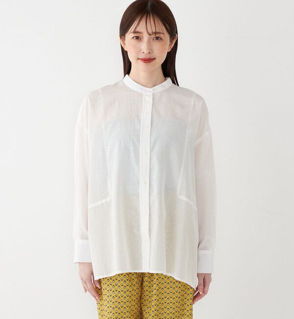 SHIPS Colors 「SHIPS Colors:〈手洗い可能〉キュプラ コットン シアー オーバー シャツ」|シャツ・ブラウス|