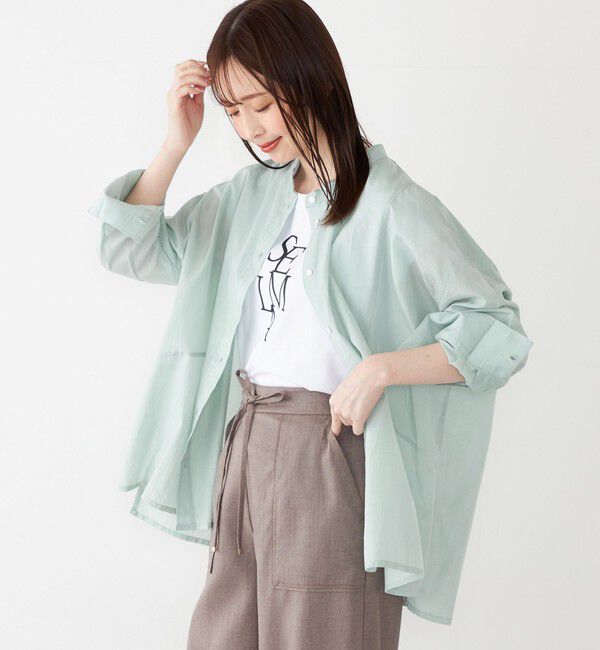 SHIPS Colors 「SHIPS Colors:〈手洗い可能〉キュプラ コットン シアー オーバー シャツ」|シャツ・ブラウス|