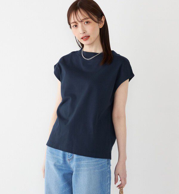 SHIPS Colors 「SHIPS Colors:40/2 天竺 ボートネック トップス」|Tシャツ・カットソー|ネイビー