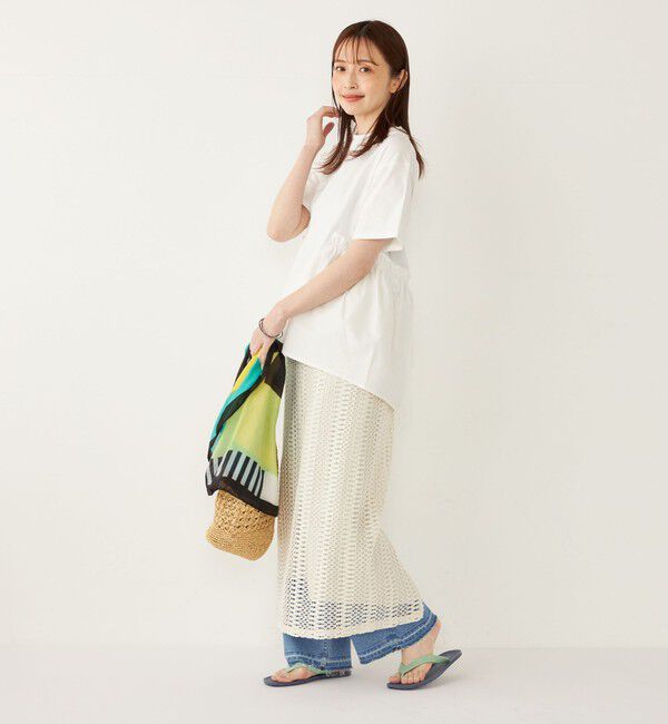 SHIPS Colors 「SHIPS Colors:〈手洗い可能〉ドッキング ペプラム ショートスリーブ トップス◇」|Tシャツ・カットソー|