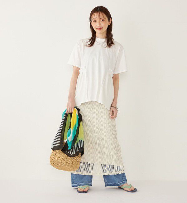 SHIPS Colors 「SHIPS Colors:〈手洗い可能〉ドッキング ペプラム ショートスリーブ トップス◇」|Tシャツ・カットソー|