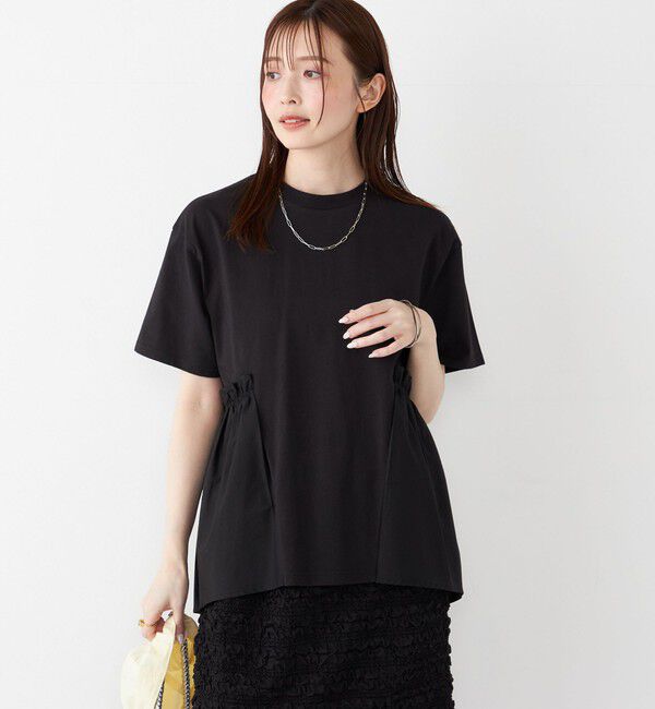 SHIPS Colors 「SHIPS Colors:〈手洗い可能〉ドッキング ペプラム ショートスリーブ トップス◇」|Tシャツ・カットソー|