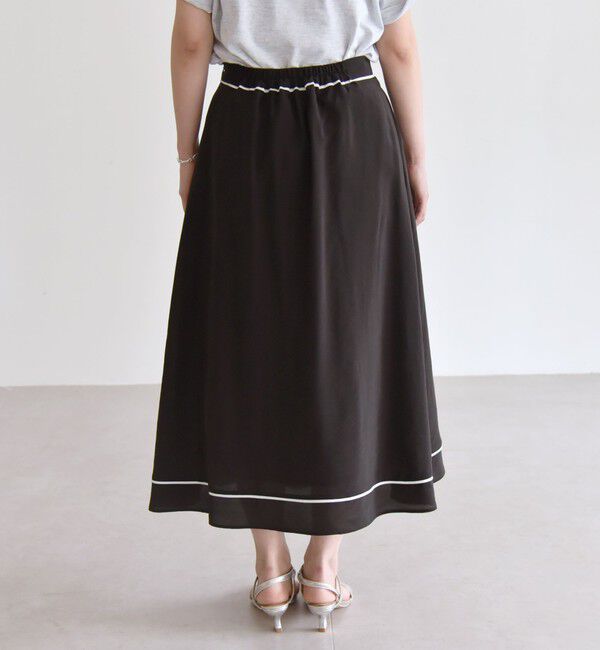 quaranciel「quaranciel:〈洗濯機可能〉パイピング Aライン ラップ スカート」|スカート|