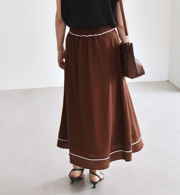 quaranciel「quaranciel:〈洗濯機可能〉パイピング Aライン ラップ スカート」|スカート|