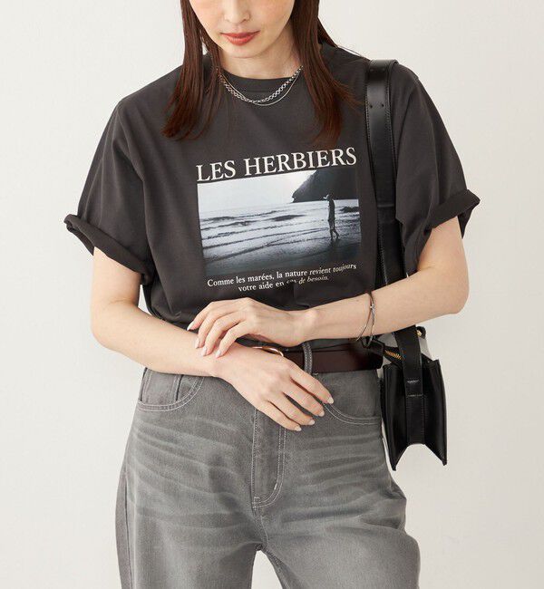 SHIPS Colors 「SHIPS Colors:〈接触冷感・UVカット〉サンセット フォト Tシャツ◇」|Tシャツ・カットソー|ダークグレー