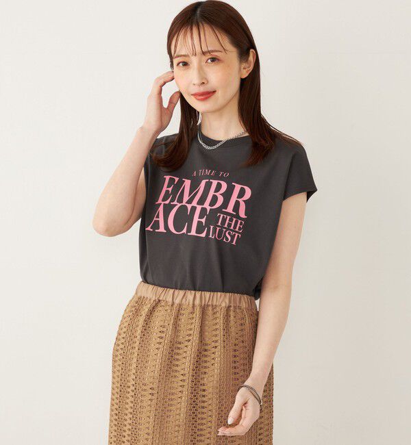 SHIPS Colors 「SHIPS Colors:〈接触冷感・UVカット〉フレンチスリーブ ロゴ Tシャツ◇」|Tシャツ・カットソー|