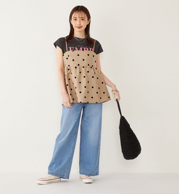 SHIPS Colors 「SHIPS Colors:〈接触冷感・UVカット〉フレンチスリーブ ロゴ Tシャツ◇」|Tシャツ・カットソー|