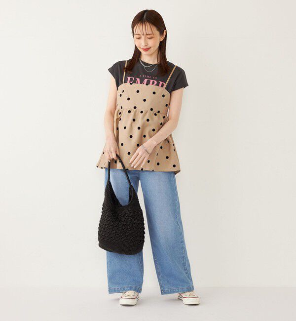 SHIPS Colors 「SHIPS Colors:〈接触冷感・UVカット〉フレンチスリーブ ロゴ Tシャツ◇」|Tシャツ・カットソー|