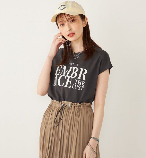 SHIPS Colors 「SHIPS Colors:〈接触冷感・UVカット〉フレンチスリーブ ロゴ Tシャツ◇」|Tシャツ・カットソー|