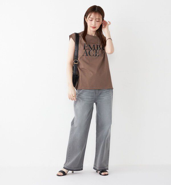 SHIPS Colors 「SHIPS Colors:〈接触冷感・UVカット〉フレンチスリーブ ロゴ Tシャツ◇」|Tシャツ・カットソー|