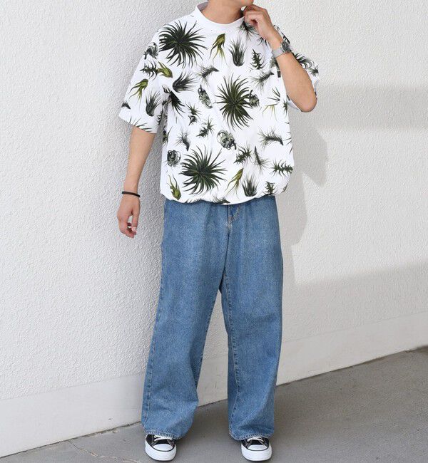 SHIPS any「【SHIPS any別注】Phatee: オーガニックコットン パターン プリント スピンドル ポケット Tシャツ◇」|Tシャツ・カットソー|