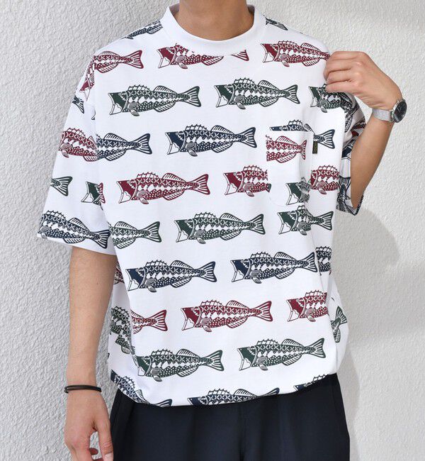 SHIPS any「【SHIPS any別注】Phatee: オーガニックコットン パターン プリント スピンドル ポケット Tシャツ◇」|Tシャツ・カットソー|ストーン