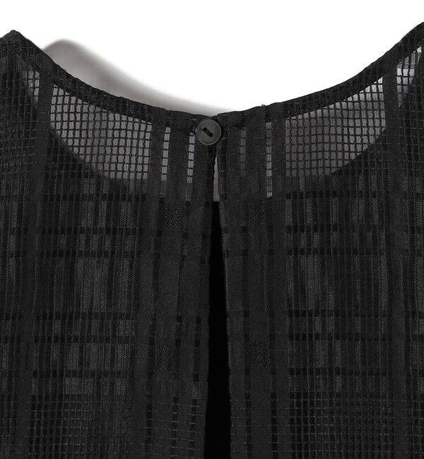 SHIPS for women「〈手洗い可能〉シアー チェック ジャカード ノースリーブ ブラウス」|シャツ・ブラウス|