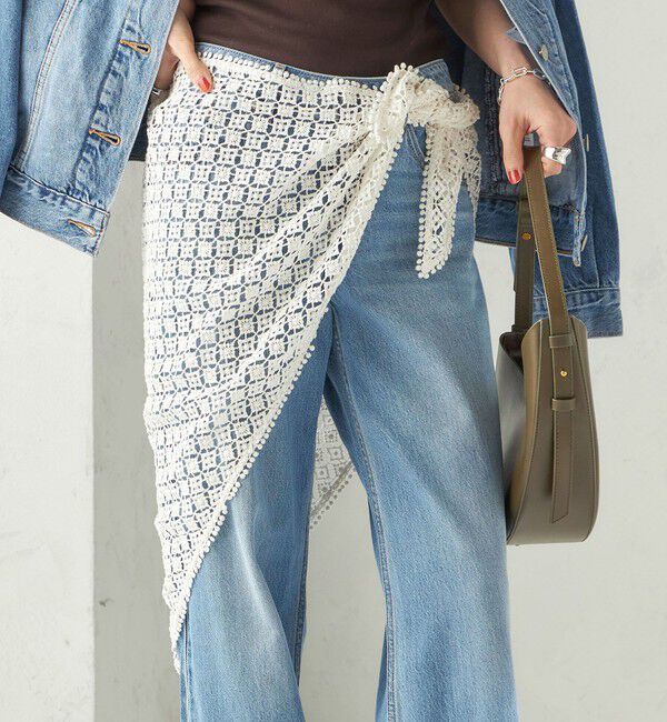 SHIPS for women「《予約》【SHIPS別注】BINDU: レース トライアングル スカーフ」|バンダナ・スカーフ|