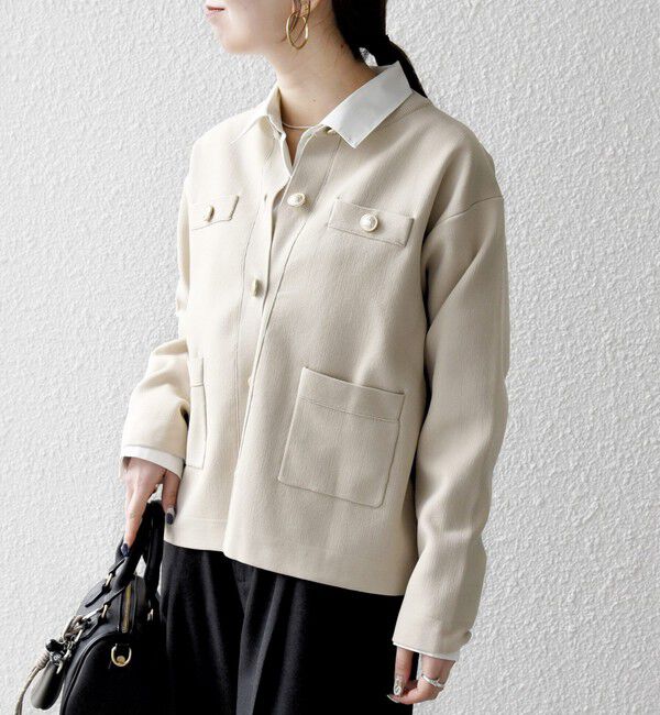 SHIPS any「《予約》SHIPS any:〈手洗い可能〉クルーネック ニット ジャケット カーディガン」|カーディガン|