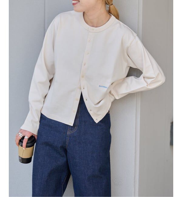 OUTDOOR PRODUCTS Usual Things「ロゴ刺繍コットンクルーネックカーディガン」|カーディガン|