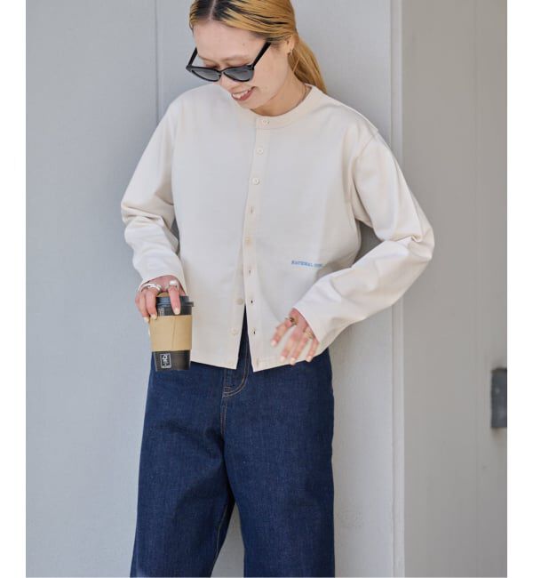 OUTDOOR PRODUCTS Usual Things「ロゴ刺繍コットンクルーネックカーディガン」|カーディガン|