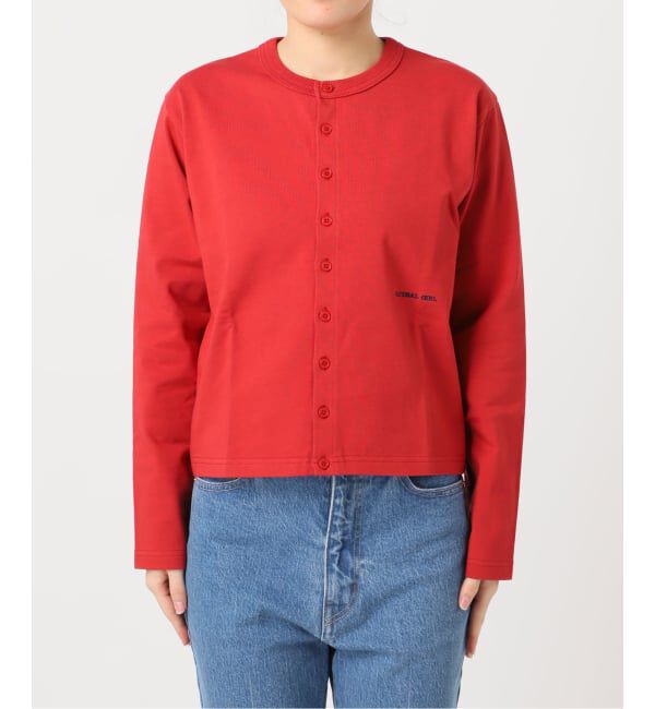 OUTDOOR PRODUCTS Usual Things「ロゴ刺繍コットンクルーネックカーディガン」|カーディガン|