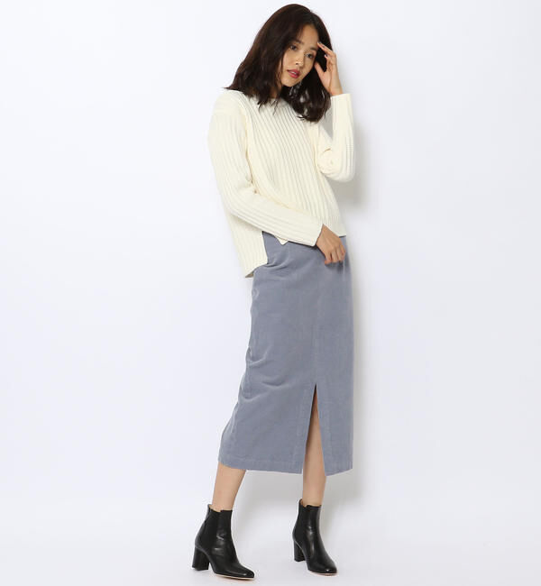 GALERIE VIE「コットンコーデュロイ Iラインスカート」|タイト|