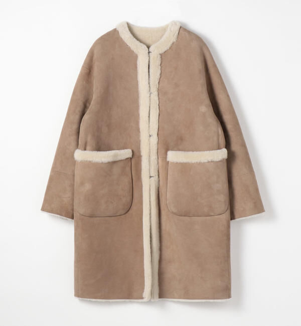 TOMORROWLAND collection「メリノムートン ノーカラーコート」|ノーカラーコート|