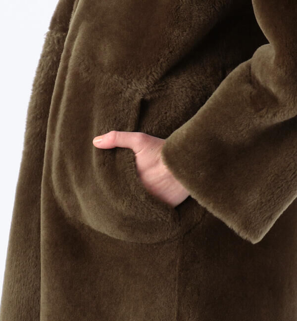 TOMORROWLAND collection「メリノムートン ノーカラーコート」|ノーカラーコート|