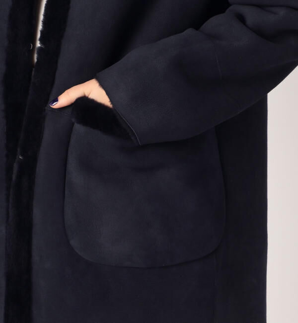 TOMORROWLAND collection「メリノムートン ノーカラーコート」|ノーカラーコート|