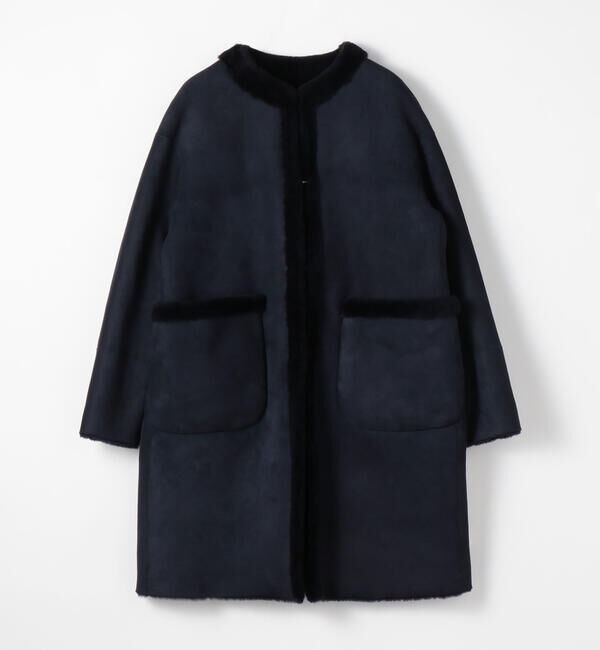 TOMORROWLAND collection「メリノムートン ノーカラーコート」|ノーカラーコート|