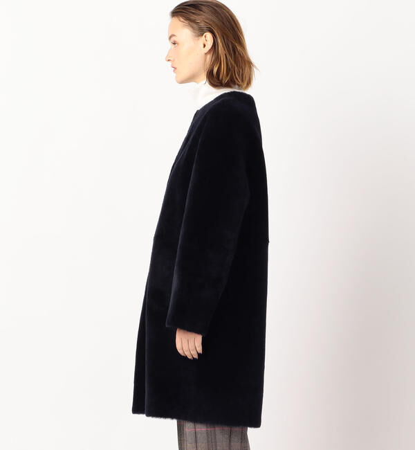 TOMORROWLAND collection「メリノムートン ノーカラーコート」|ノーカラーコート|