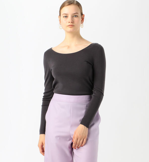 Ballsey「エクストラファインウール バレエネックプルオーバー」|ニット・セーター|17 チャコールグレー