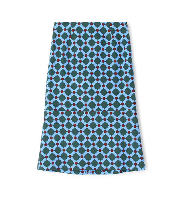 Ballsey「ダイヤゴナルプリント マーメイドスカート」|フレア|58 ダークグリーン系