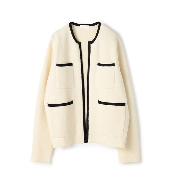 Ballsey「ウールナイロンブークレー フロントオープンカーディガン」|カーディガン|