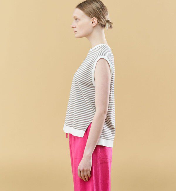 GALERIE VIE「クレープコットン ノースリーブプルオーバー」|ニット・セーター|