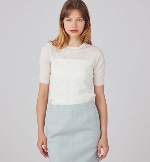 Ballsey「スーパーエクストラファインウール ハーフスリーブプルオーバー」|ニット・セーター|