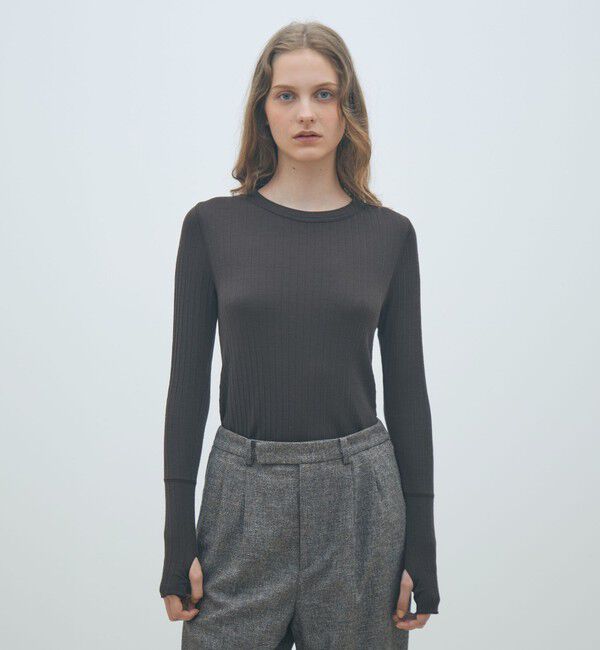 MACPHEE「ウールリブ クルーネックプルオーバー」|Tシャツ・カットソー|