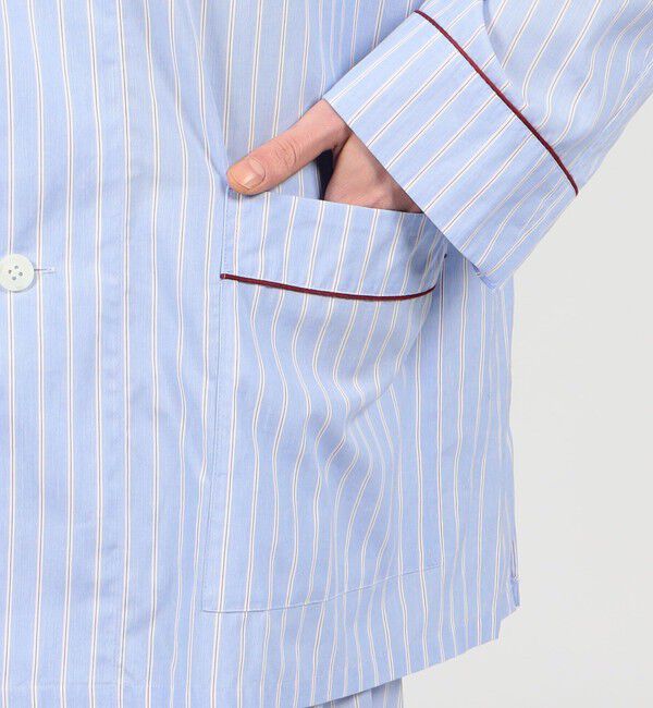 TOMORROWLAND HOME「コットンブロードストライプ パジャマ（メンズ）」|ルームウェア|