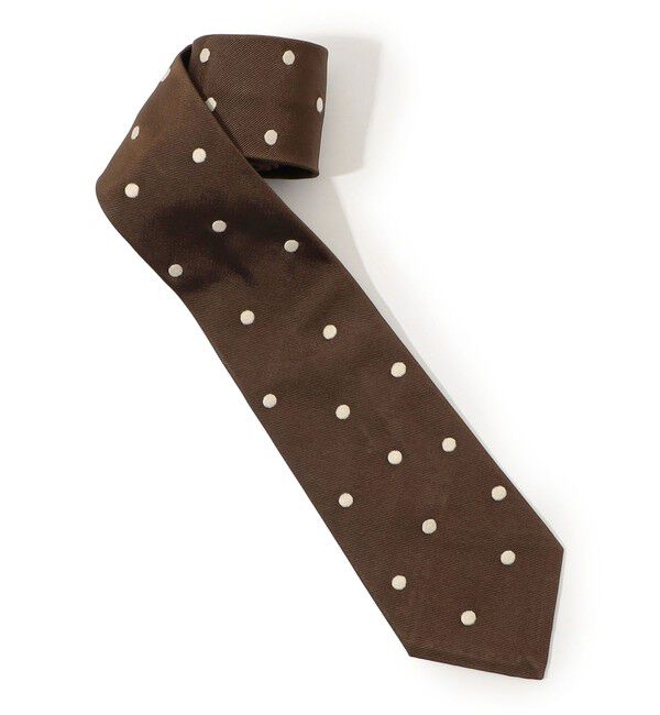 TOMORROWLAND GOODS「Jupe by Jackie シルク エンブロイダリー ドットタイ」|ネクタイ・蝶ネクタイ|46 ブラウン系