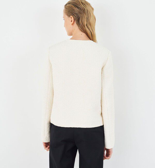 DES PRES「コットンブークレー クルーネックジャケット」|ノーカラージャケット|