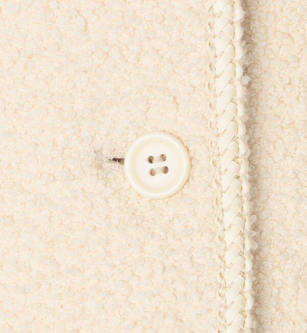 DES PRES「コットンブークレー クルーネックジャケット」|ノーカラージャケット|