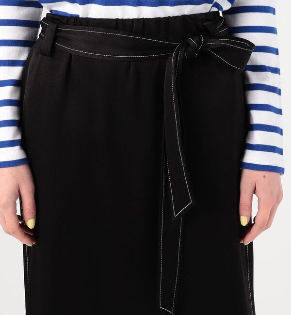 MACPHEE「トリアセテートポリエステルサテン ベルテッドマキシスカート」|タイト|