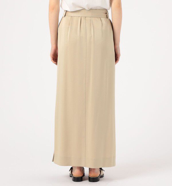 MACPHEE「トリアセテートポリエステルサテン ベルテッドマキシスカート」|タイト|
