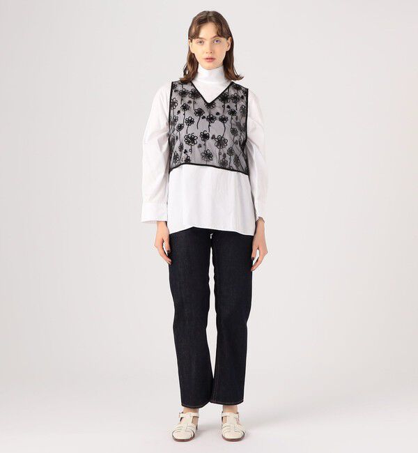 MACPHEE「メッシュスパンコール Vネックプルオーバー」|シャツ・ブラウス|