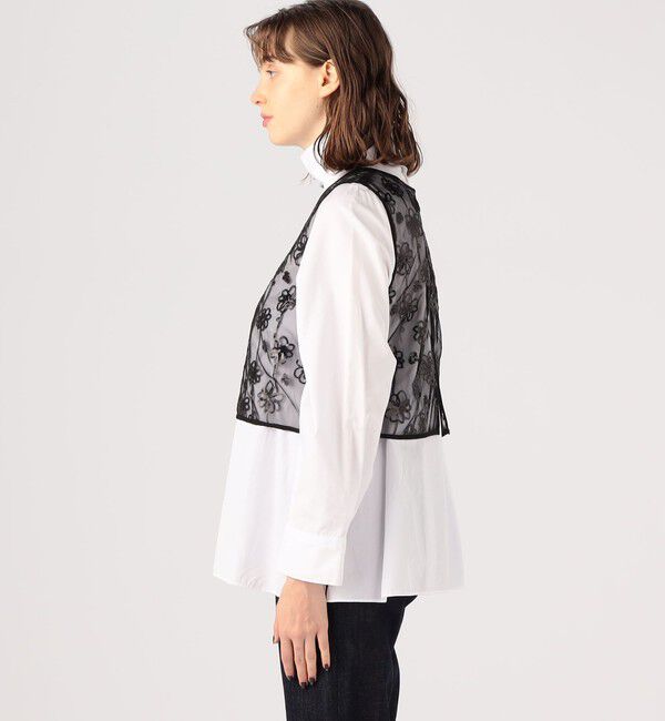 MACPHEE「メッシュスパンコール Vネックプルオーバー」|シャツ・ブラウス|