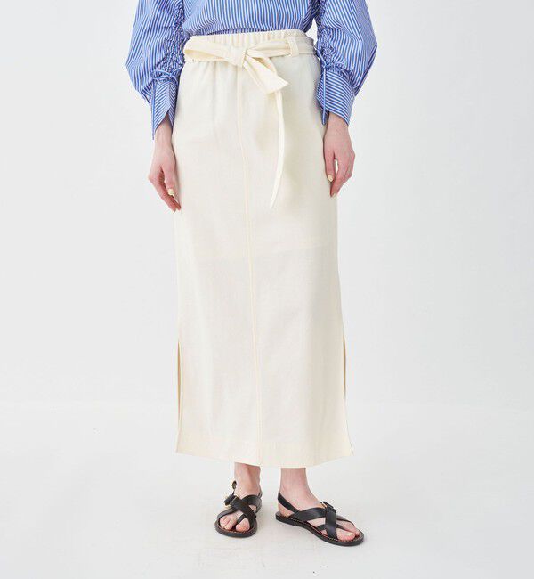 MACPHEE「コットンラッセル Iラインマキシスカート」|タイト|
