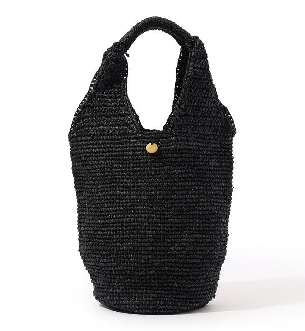 SOULEIADO「SOULEIADO ラフィアミニトートバッグ」|かごバッグ|12 ブラック系