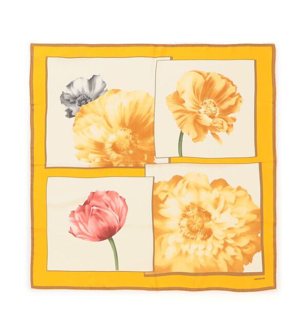 TOMORROWLAND GOODS「TOMORROWLAND FLAME FLOWER シルクスカーフ」|バンダナ・スカーフ|24 イエロー系