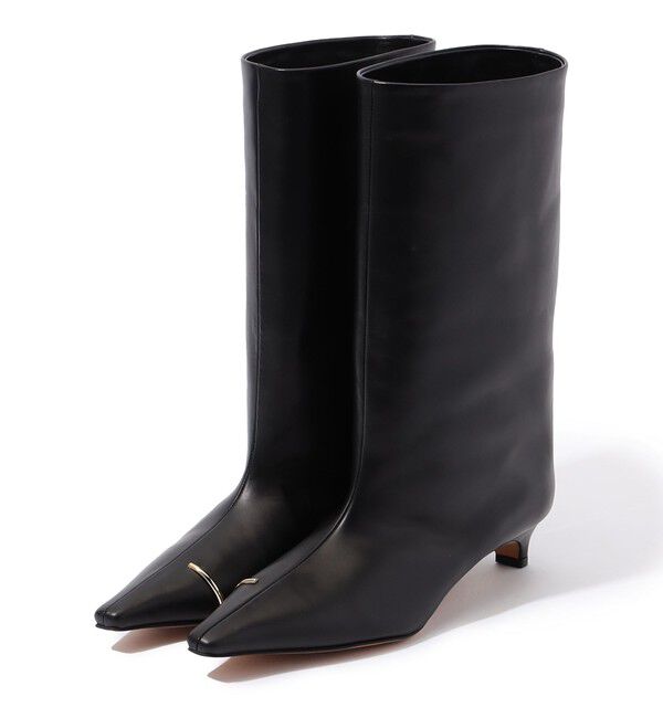 TOMORROWLAND GOODS「HENRI EN VARGO CARME ミドルブーツ」|ロングブーツ|19 ブラック