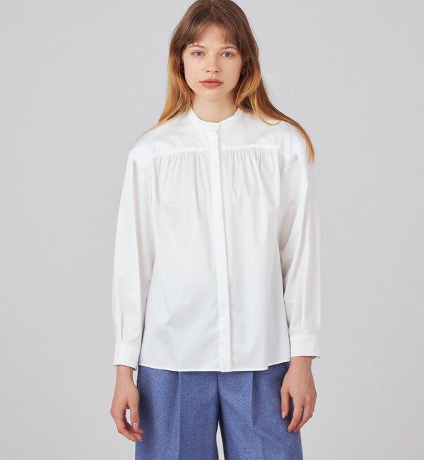 Ballsey「ハイカウントサテン スタンドカラーシャツ」|シャツ・ブラウス|