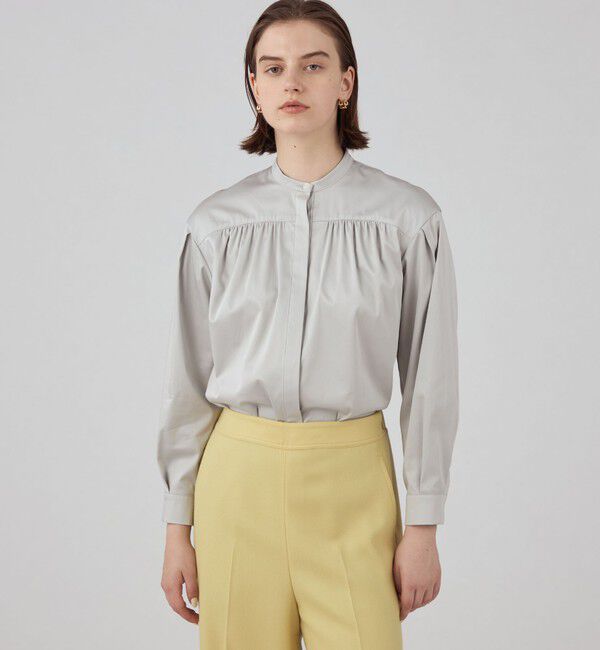 Ballsey「ハイカウントサテン スタンドカラーシャツ」|シャツ・ブラウス|