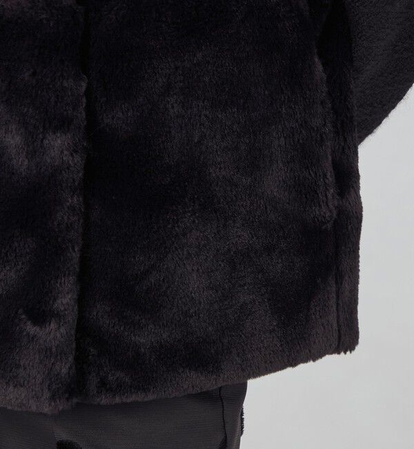 TOMORROWLAND collection「ケーブルクロス ファーペプラムコート」|ノーカラーコート|