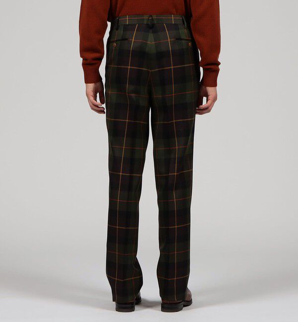 TOMORROWLAND MENS「ウールギャバジン タータンチェック イン2プリーツストレートスラックス」|スラックス|